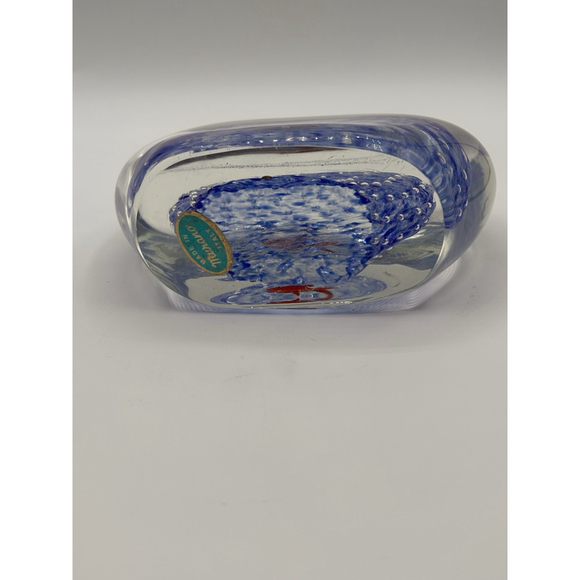 Vintage Murano Art Glass Fish Aquarium 5.5” Paperweight Fish With Sticker - Picture 5 of 8